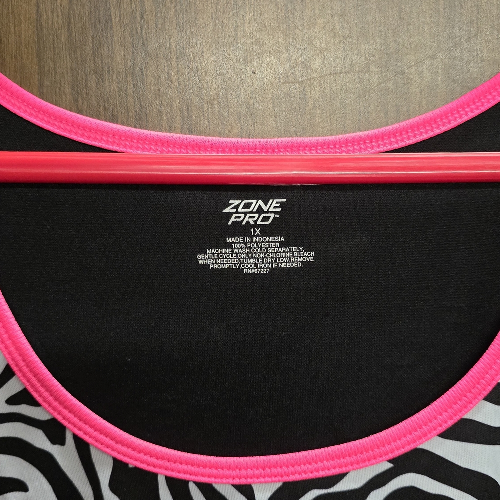 Zone Pro Black and Pink Athletic Top